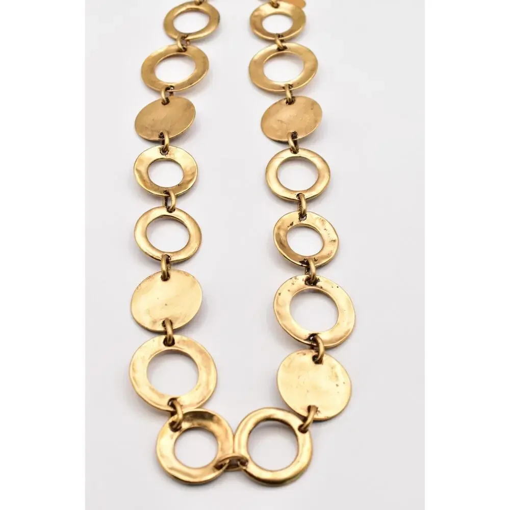 The Limited Vintage Brushed Antiqued Gold Medallion Chain Belt 30
